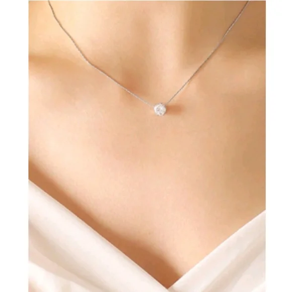 NEW! Anthropologie Delicate Diamond Solitaire Dainty Chain Gold Necklace - Picture 5 of 5